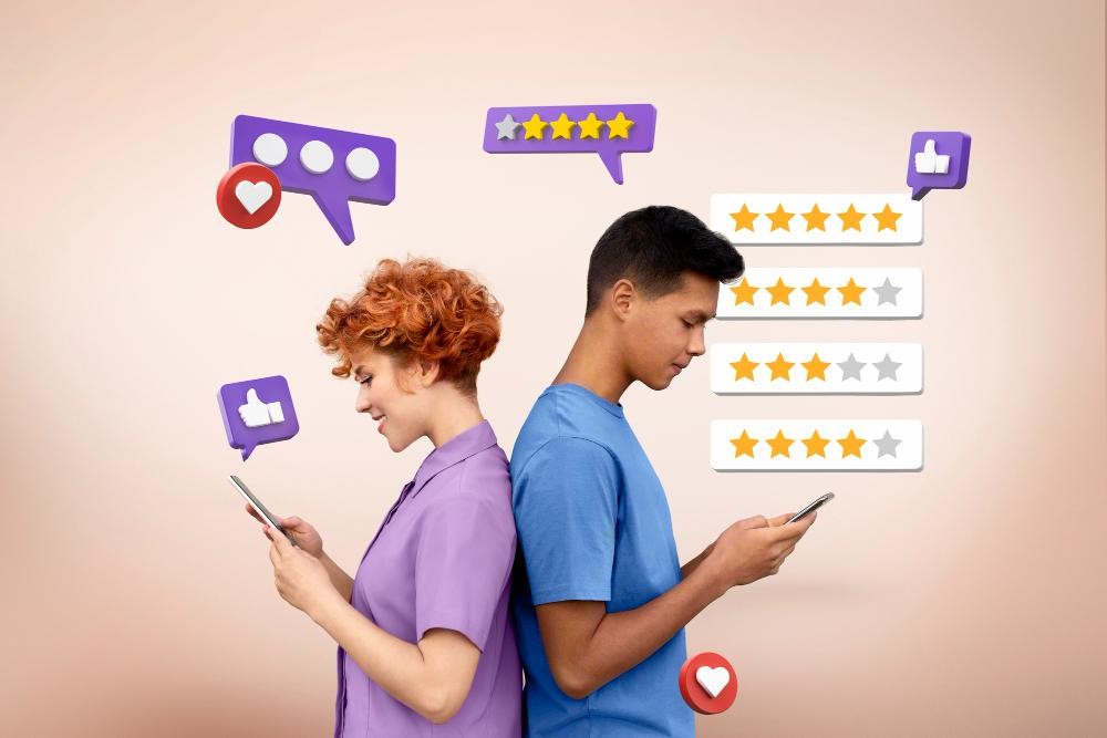 Clientes avaliando marcas. (Fonte Freepik)