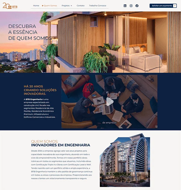 Site da BTB Engenharia