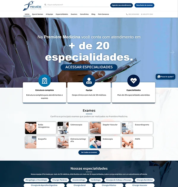 Site da Premier Medicina